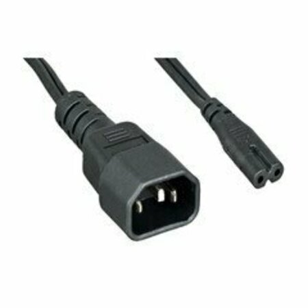 SWE-TECH 3C Power Cord, C14 to C7, Non-Polarized, 18AWG, Black, 6ft FWT10W1-13606